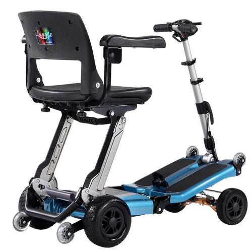 Rear view of blue Luggie Elite Deluxe Mobility Scooter