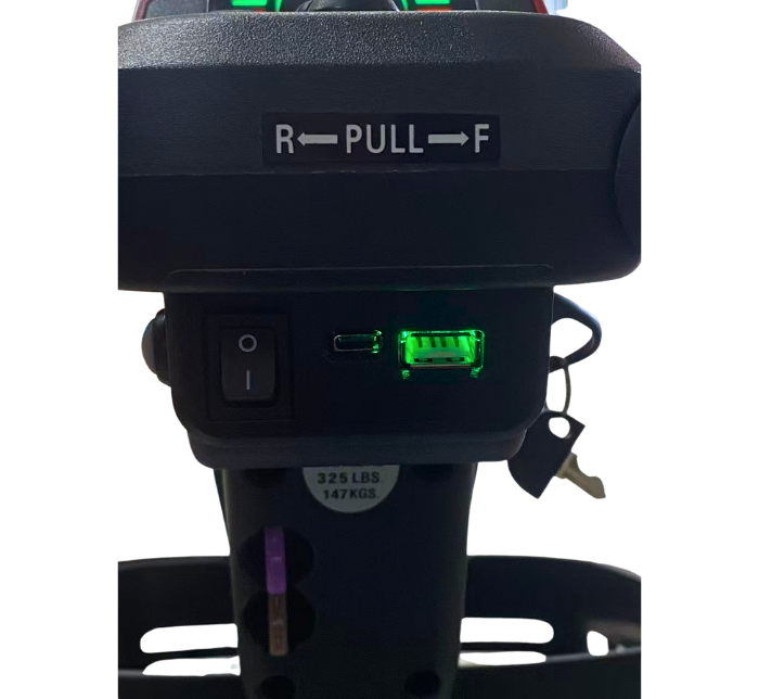 Bandit Zero Turn Mobility Scooter BANZRED charging and usb